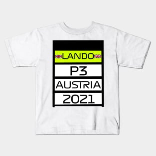 Lando Norris P3 Austria 2021 Pit Board Kids T-Shirt